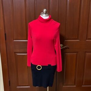 INC International Concepts Red Cowl Neck Sweater